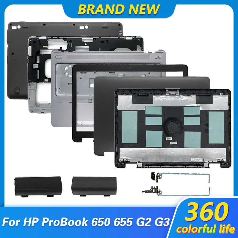 Cubierta trasera LCD Original para HP Probook 650 G2 655 G2 G3/bisel frontal/bisagras LCD/reposamanos/funda inferior 840724-001 840726-001