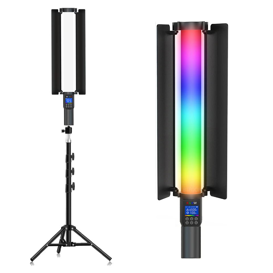 RGB Video Light Stick Wand Party Colorful LED Lamp Fill Light Handheld Flash Speedlight Photography Lighting With Tripod Stand