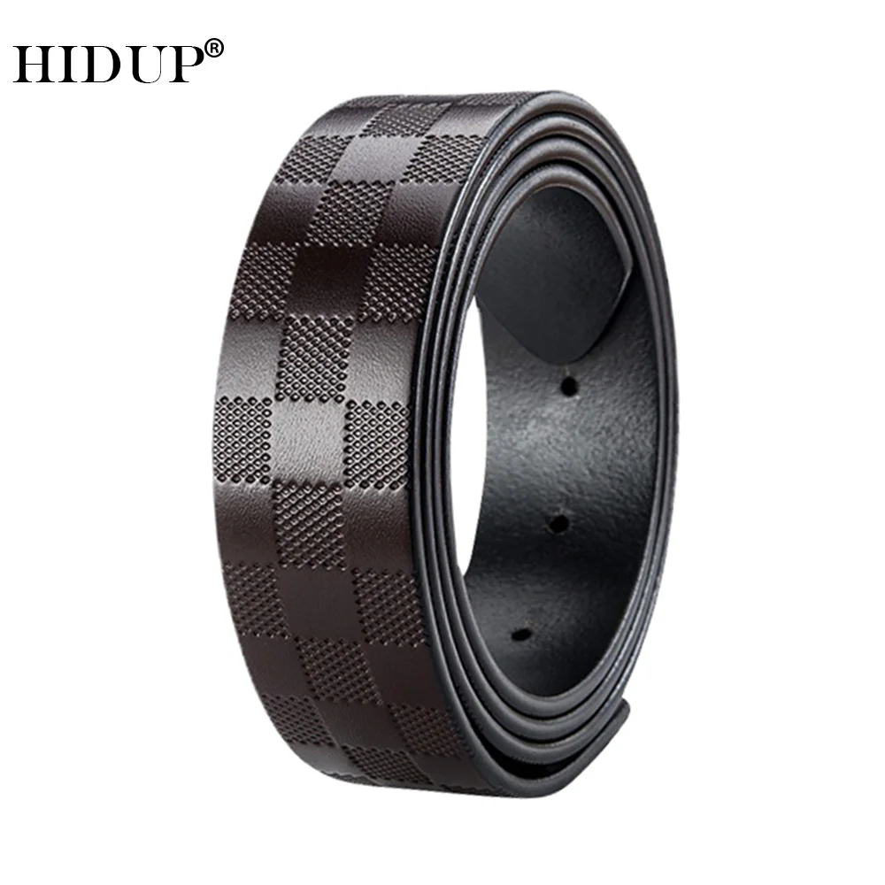 

HIDUP Men Top Quality Solid Cowhide Leather Pin Slide Style Cow Belts Strap Without Buckle 2024