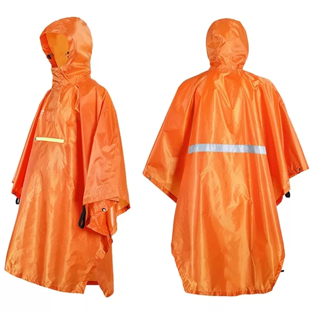 3 In 1 Outdoor Raincoat Hooded Sleeve Long Waterproof Rain Poncho Motorcycle Rain Cover Camping Hiking Travel Rainwear Tent