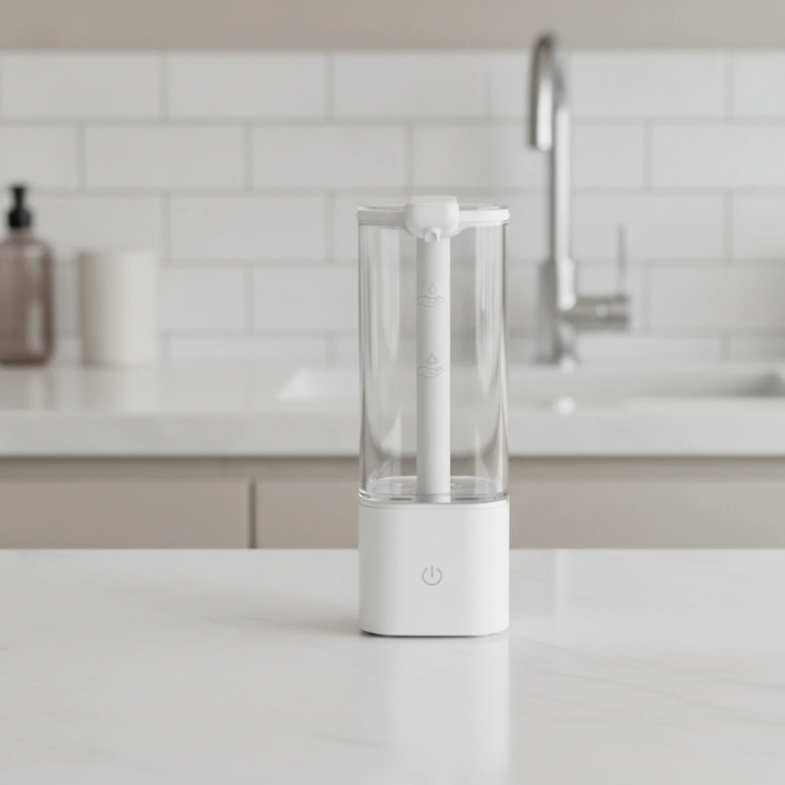 Mess Free Hands Free Soap Dispenser with Clear Reservoir 550 Ml Transparent Tank Rechargeable for Kitchen Washroom Use