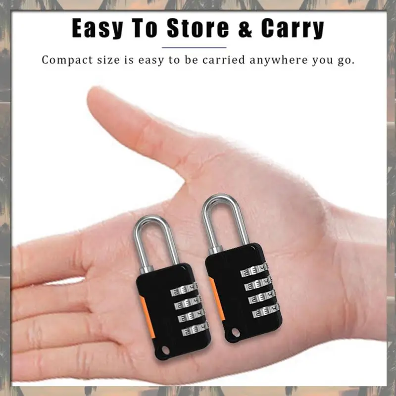 A70U Nieuwe 2 Stuks 4 Cijfercombinatie Hangslot Hangslot Outdoor Waterdicht Slot Koffer Bagage Beveiliging Codeslot Gemakkelijk Inst
