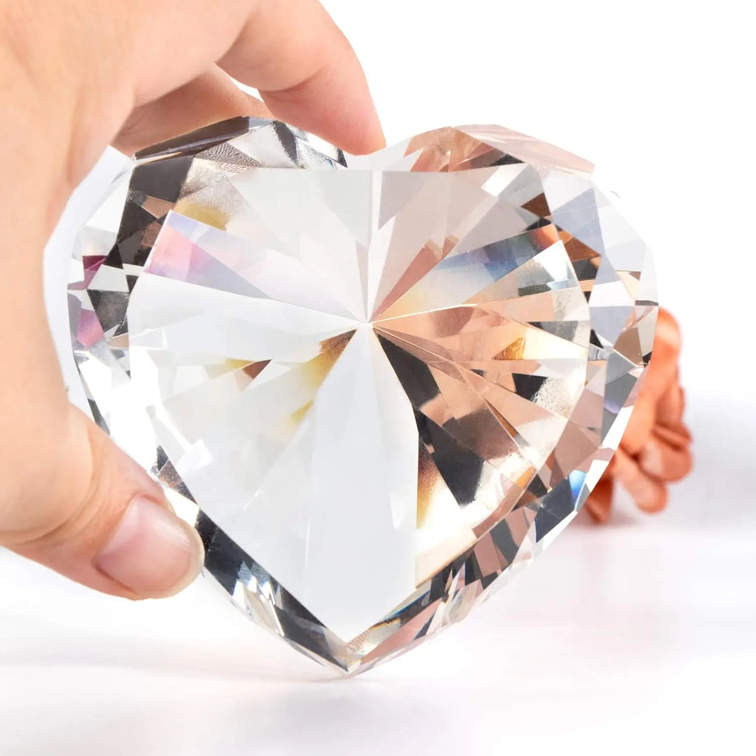 

Heart Shaped Transparent Crystal Diamond Glass Diamond Statue Gemstone Birthday Anniversary Valentine's Day Gift for Ladies