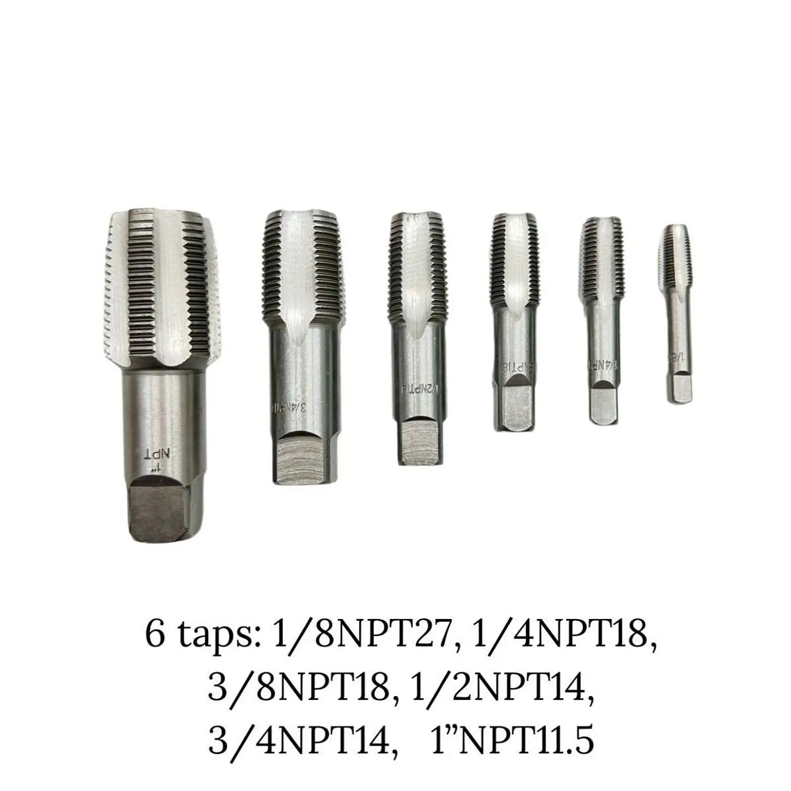 

Набор из 6 стальных трубок NPT с краном и переносным ящиком для хранения для механиков и сантехников