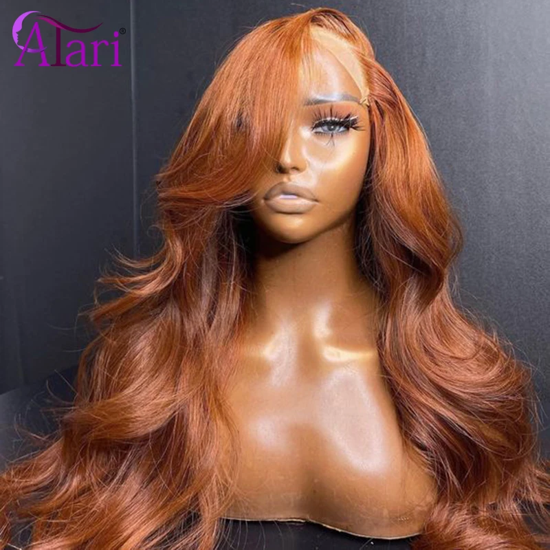 13x6 Copper Ginger Brown Body Wave Wigs Brazilian Human Hair Wigs Pre Plucked 13x4 Lace Frontal Wigs Transparent 5x5 Closure Wig