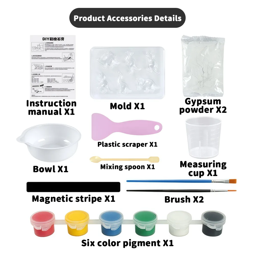 Kit de peinture de plâtre pour enfants, jouets en plâtre, voiture de dinosaure, artisanat de bricolage, Art de plâtre pour ensemble de peinture préscolaire, fournitures d'art