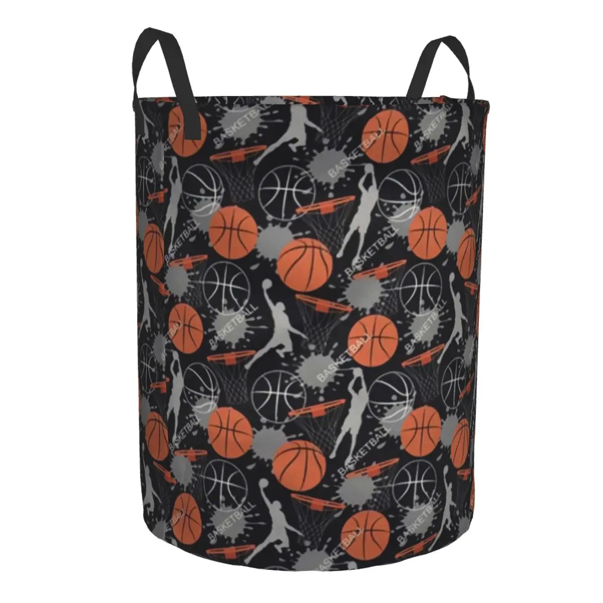 Basketball Laundry Basket Collapsible Dots Round Physical culture Clothing Hamper Toys Organizer Storage Bins