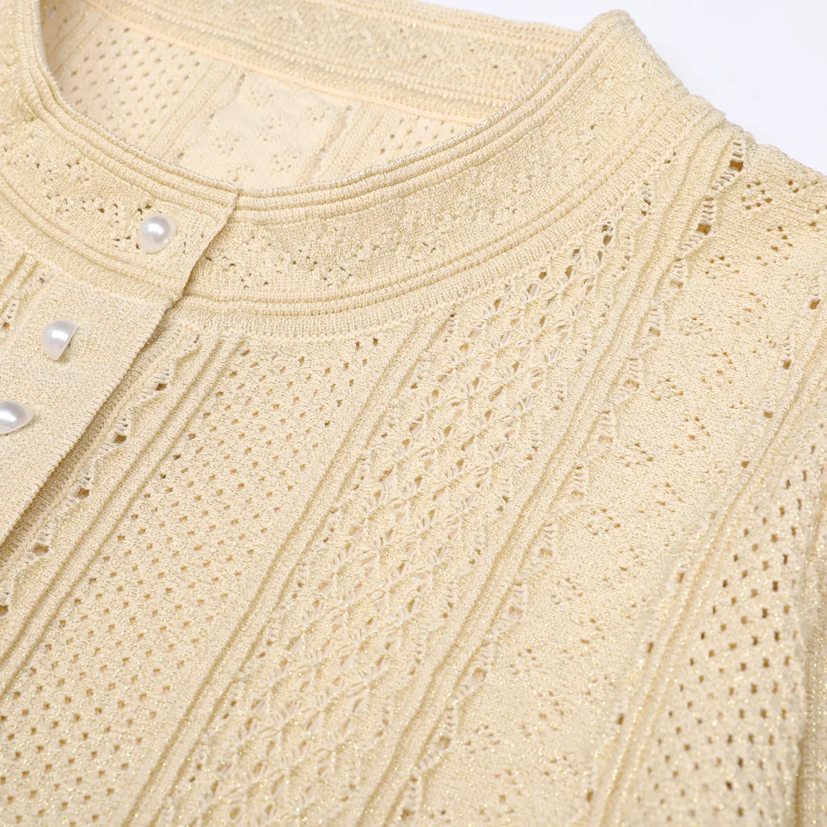 

Woman Knitted Elastic Skirt Sets Fashionable 2025 Spring Autumn O-neck Hollow Out Cardigan Coat Skirt 2 Piece Set Female