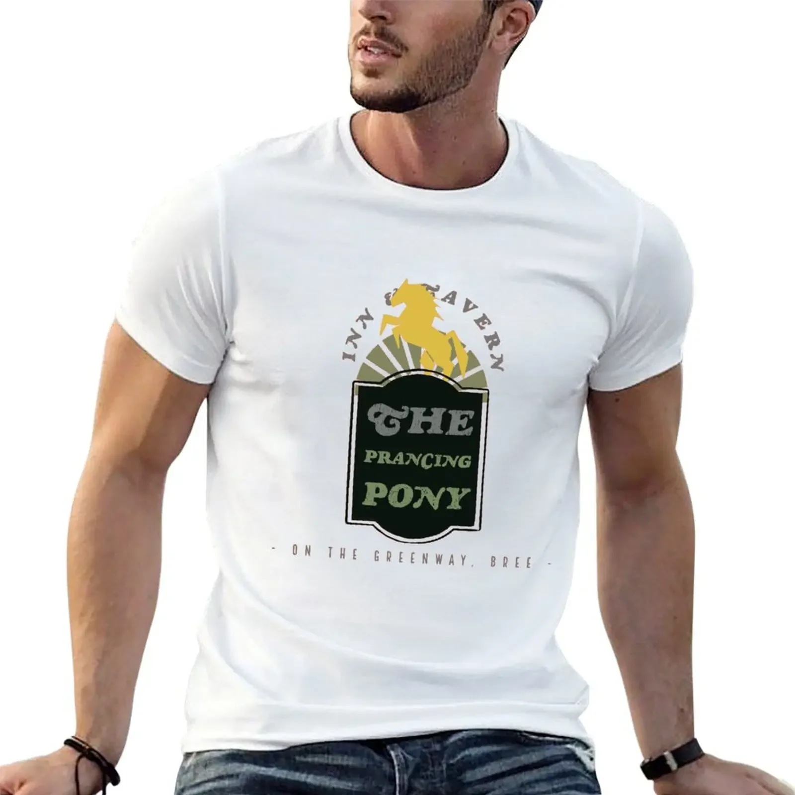 

The Prancing Pony - Fantasy Bars T-Shirt summer tops vintage t shirts Blouse graphic shirts T-shirt men