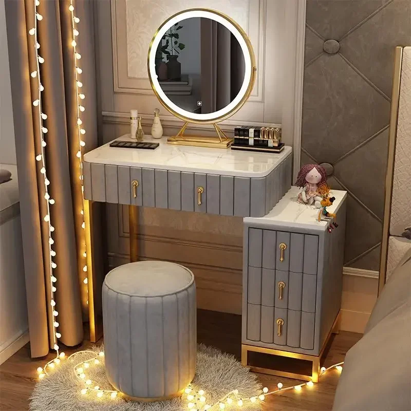 

Vanity Table Dressing Small Table Light Vanity Luxury Desk Light Mirror Nordic Dressers Bedroom Dresser Storage Luxury Furniture