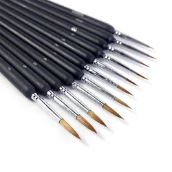 11pcs Miniature Paint Brushes Art Painting Brushes Mini Detail Paint Brush Gouache Watercolor Oil Paints Artists Hand Painted