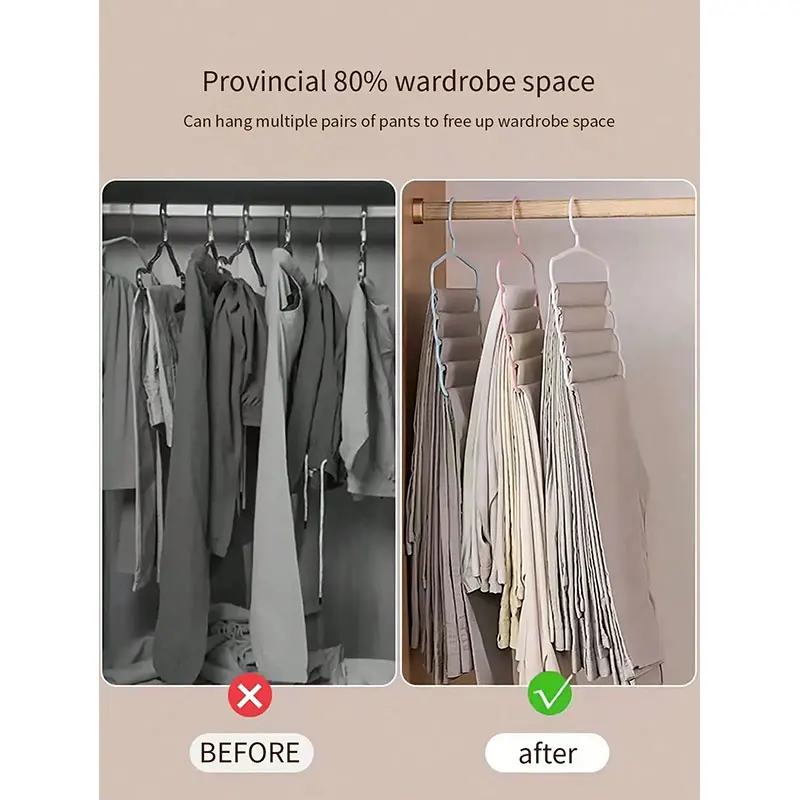 3Pc Trousers Hanger Drying Rack Towel Rack Scarf Rack Sock Drying Hanger Wardrobe Organizer 5-tier Storage And Organization Rack view 4
