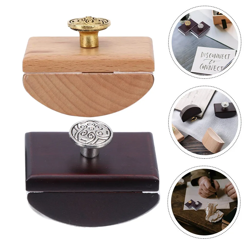 2Pcs Wood Rocker Blotter Ink Absorbing Tools Portable Fountain Pen Quick-Drying Stamp for Office School Student Stationery