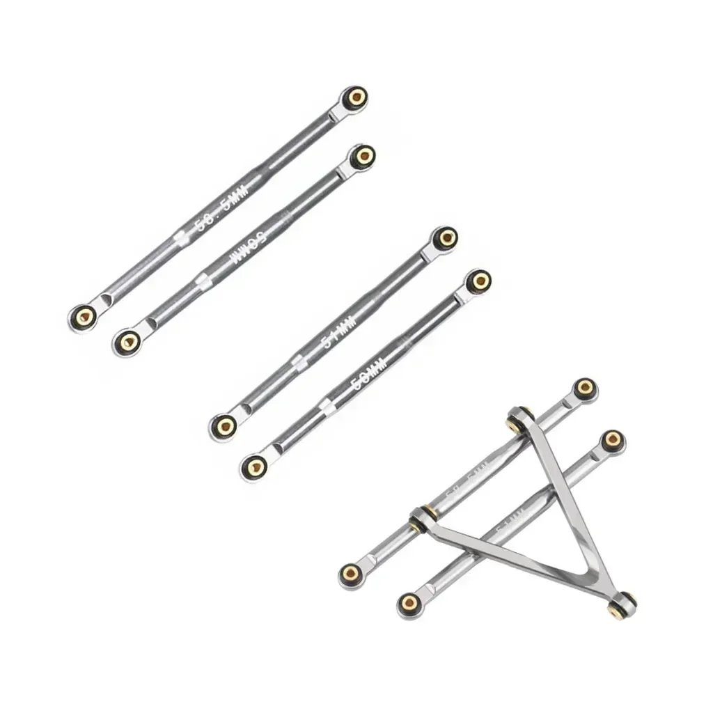 Juego de eslabones de chasis, actualización CNC para coche trepador de control remoto LWB 133,7mm Axial SCX24 AXI00001 C10 AXI00002 JLU Bronco AXI00006