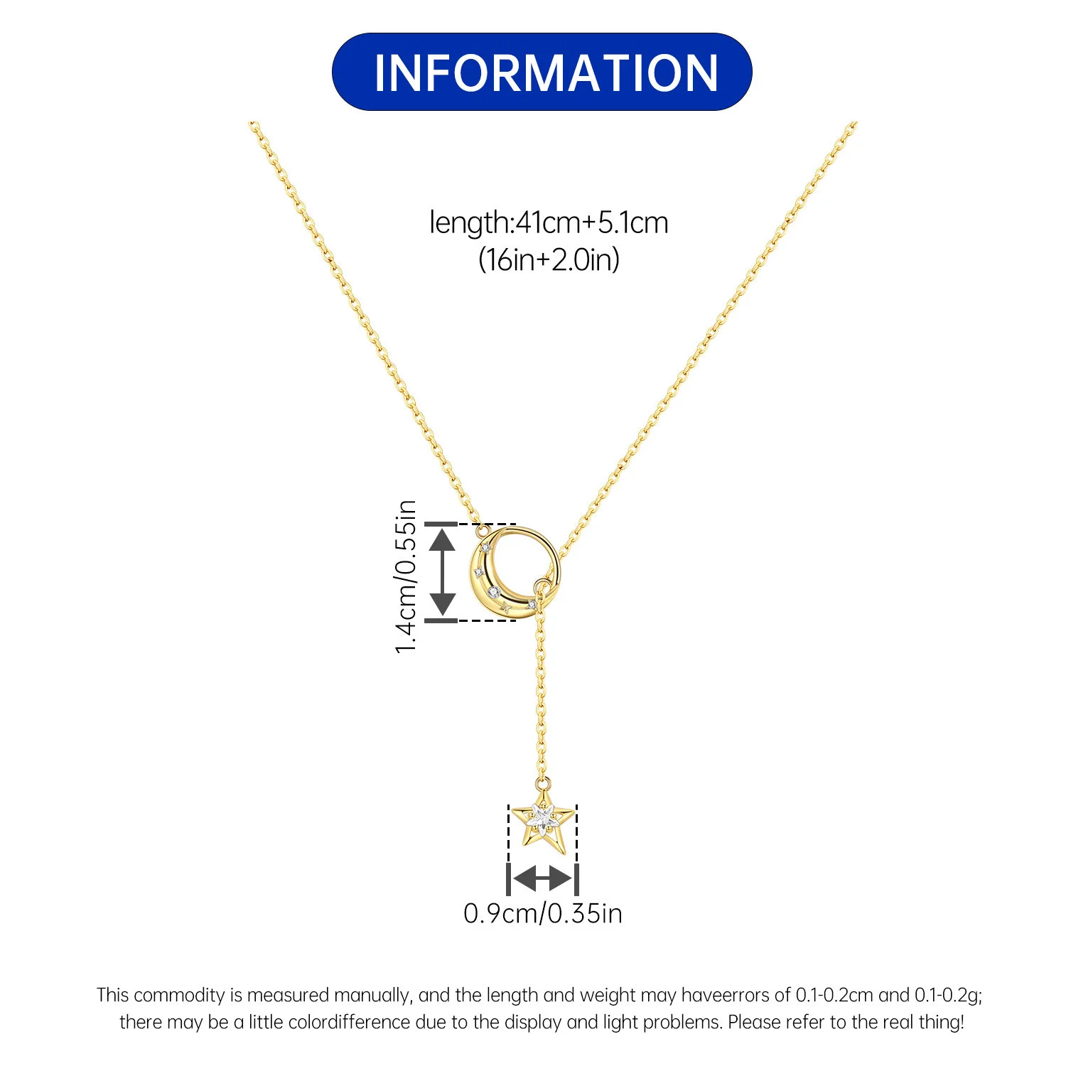 Orstarry S925 Sterling Silber Stern Blauer Mond Sonne Halskette für Frauen Geburtstag Originelle Geschenke Mode Feiner Schmuck – Detail 15