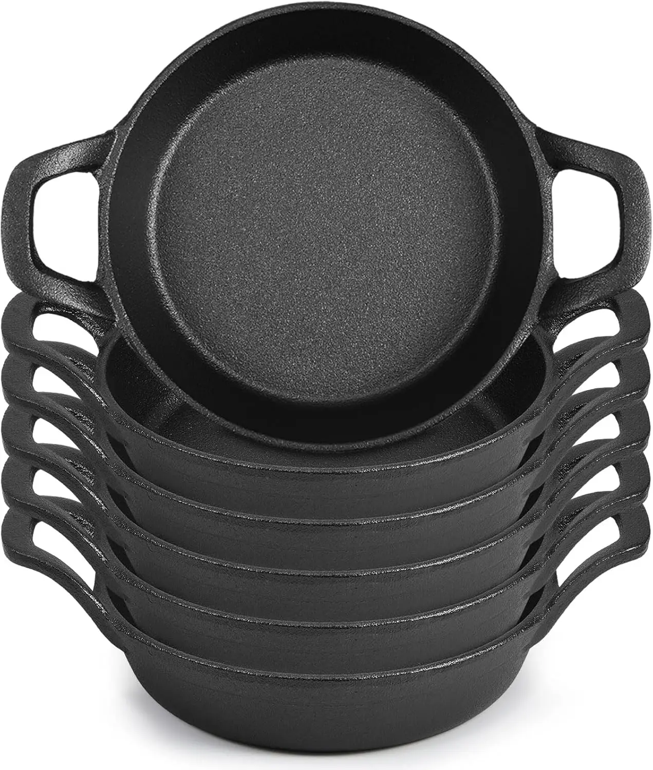 

6-Pack Mini Cast Iron Skillets 6.3 Inch Oven Safe Cookware for Indoor Outdoor Cooking