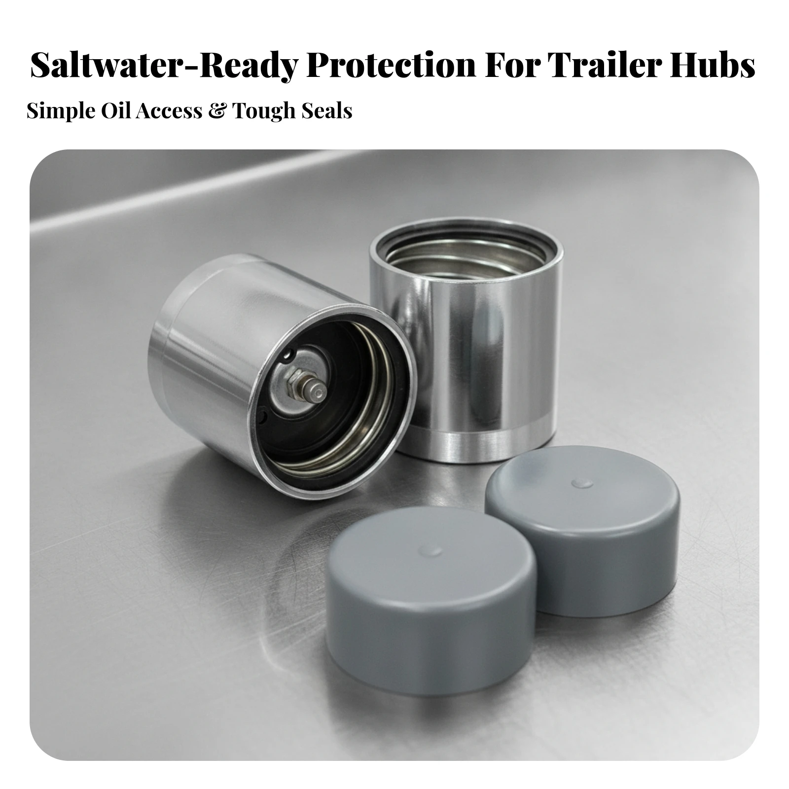 2 Pieces Bearing Protector with Rubber Cap Corrosion-Resistant Marine Bearing Protector Auto Part Galvanized Hardware Dustproof