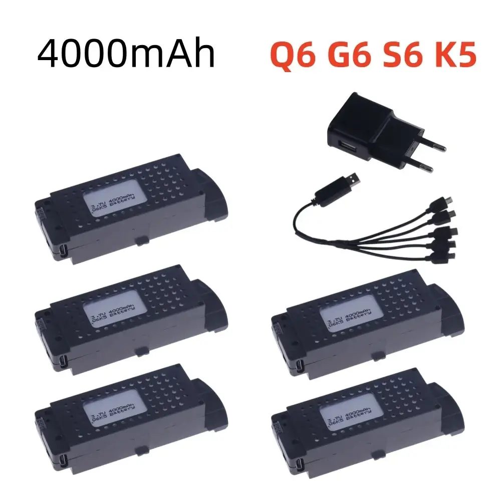 Originele Q6 S6 G6 T6 K5 3.7V Lipo Batterij 4000Mah Voor Q6 S6 G6 T6 K5 8K Rc Quadcopter Onderdelen Voor Q6 Drones Batterij 1800Mah