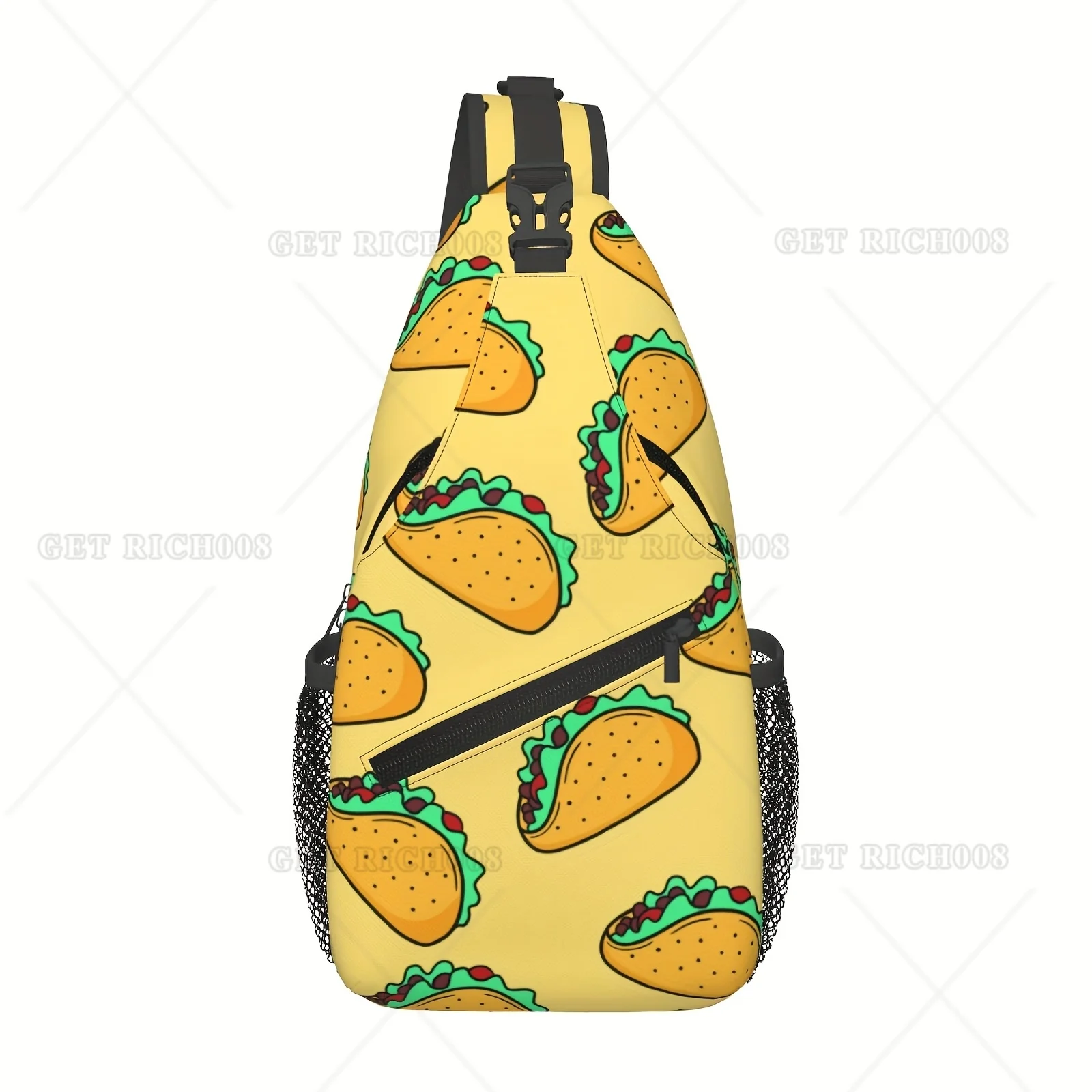 

Crossbody Chest Bag Hiking Cartoon Style Corn Tortilla Tacos Shoulder Bag Folding Large Capacity Fashion Durable Can Be Used