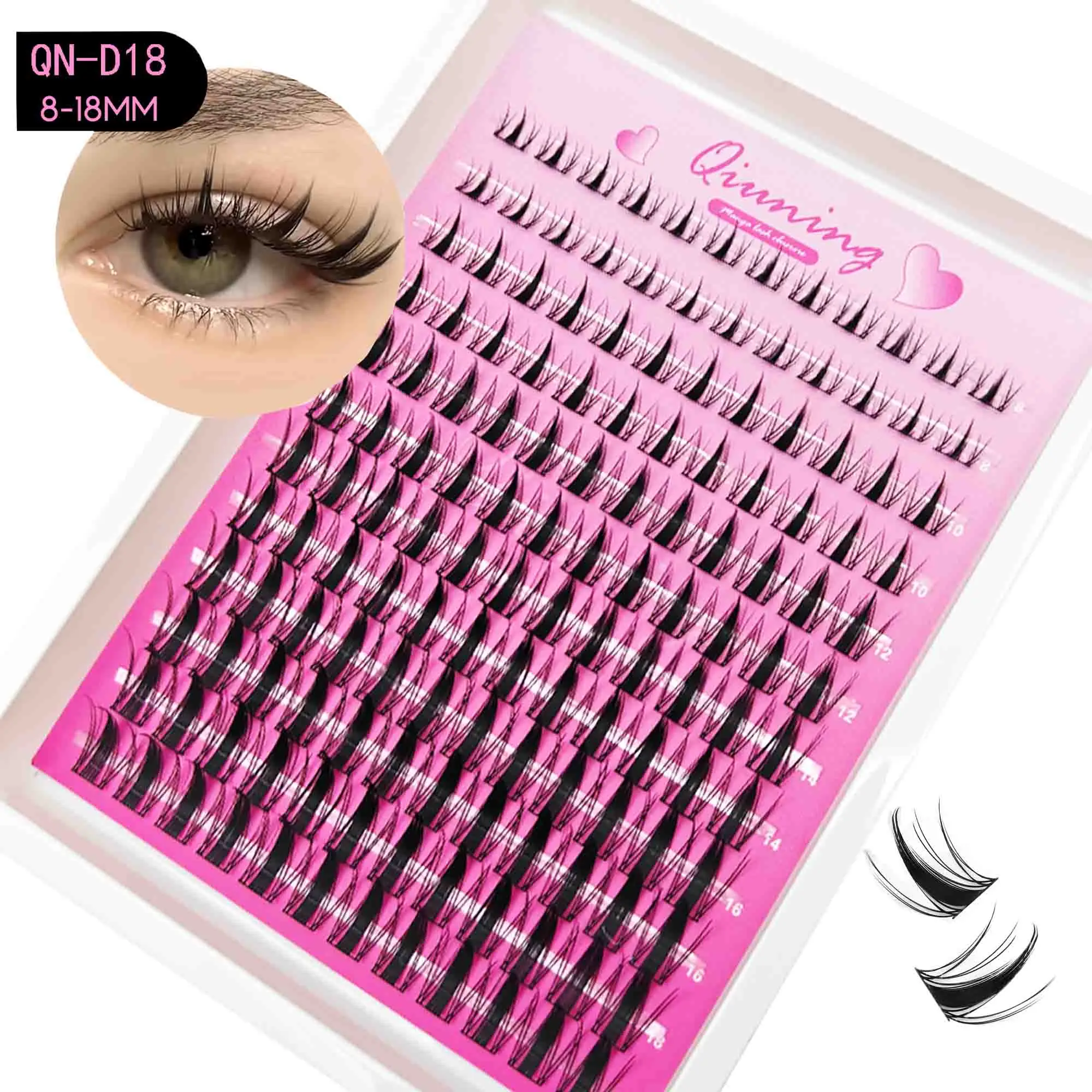 QIUNING Lash Clusters Manga Lash Clusters Kit Clear Fairy Eyelash Clusters Wet-Look Spiky Anime Lashes Individual Lashes BOND image 4