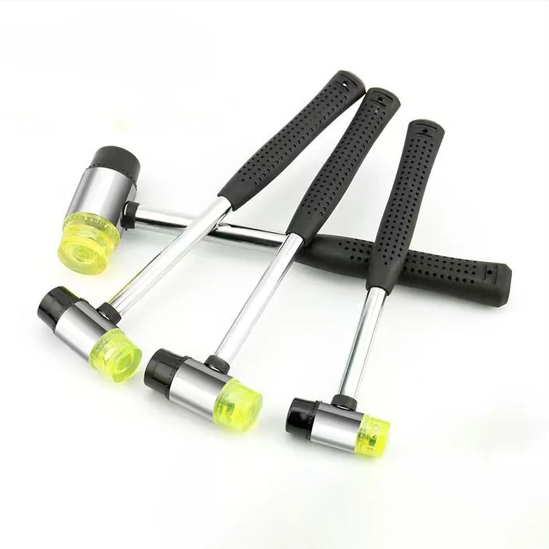 Rubber Mallet Double Faced Soft Blow Hammer Steel Handle Non-slip Grip for Flooring Tile Furniture Installation Woodworking
