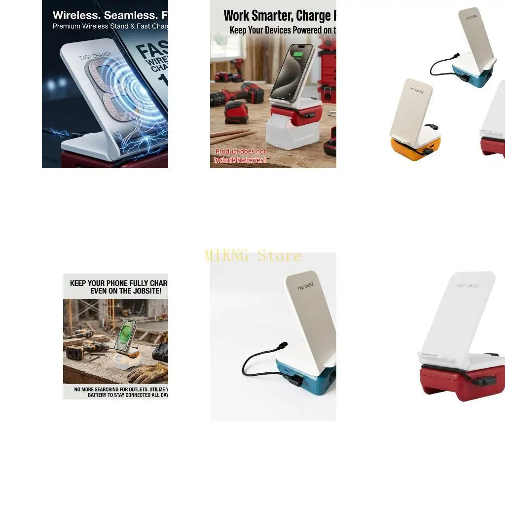 Foldable Wireless Power Stand Battery Adapter for BL1830, Tool for Camping Best Sale