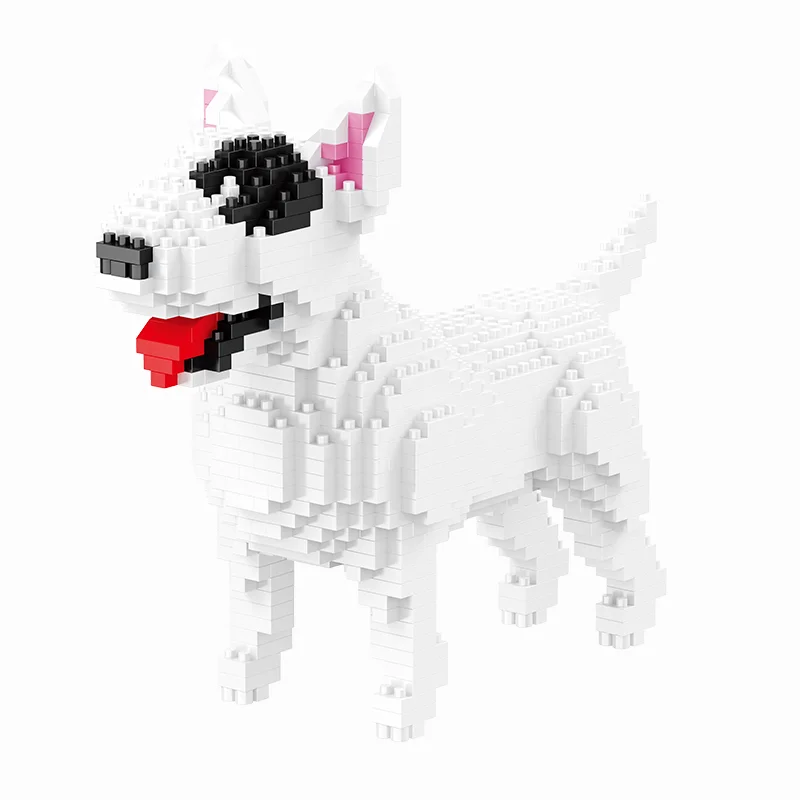 797PCS bull terrier building blocks assembled toy animal simulation model creative home decoration toys gift children\'s favorite