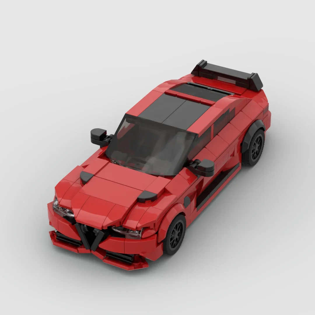 MOC Alfas Romeos Giulia GTAm Sports Car Building Blocks Super Speed Racing Vehicle Bricks Garage Brick Toys For Children Gifts