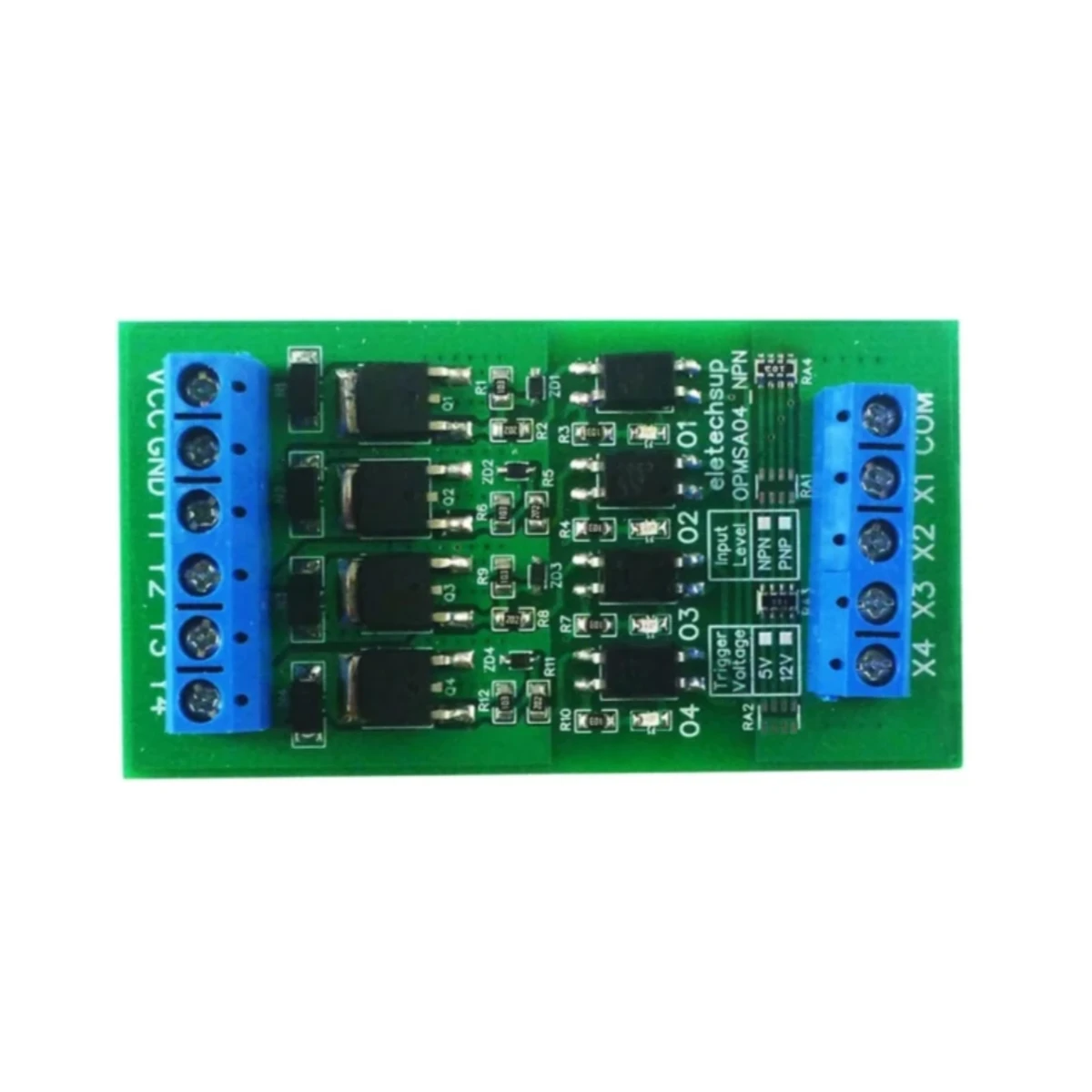 4CH NPN/PNP PLC Signal Amplifier Din Rail Mount Board Isolation MOS Tube Module Digital Logic Level Converter DC 3.3 5 12 24V