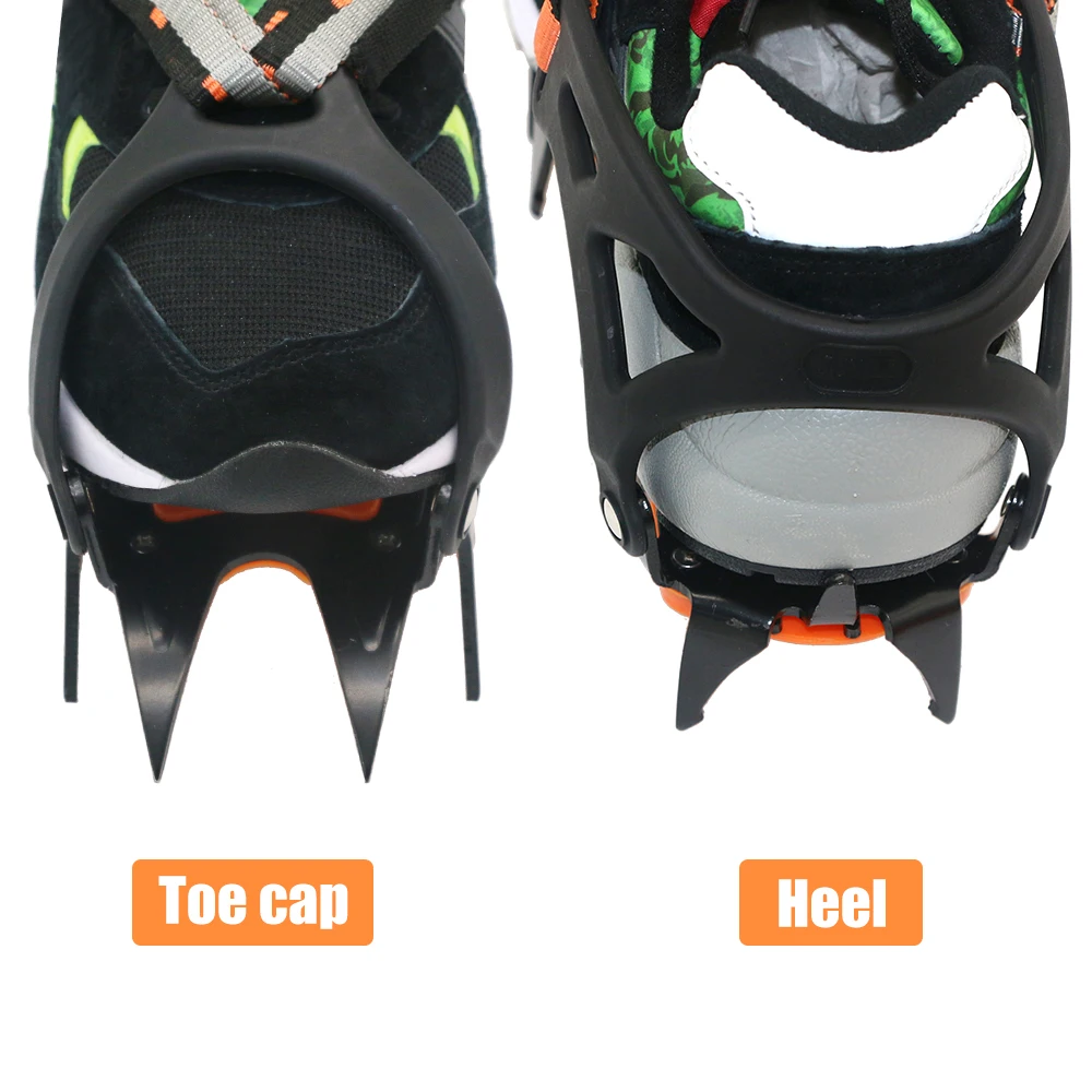 12 Teeth Ice Crampons Winter Snow Boot Shoes Manganese Steel Ice Gripper Anti-skid Ice Spikes Snow Traction Cleats Shoe Covers