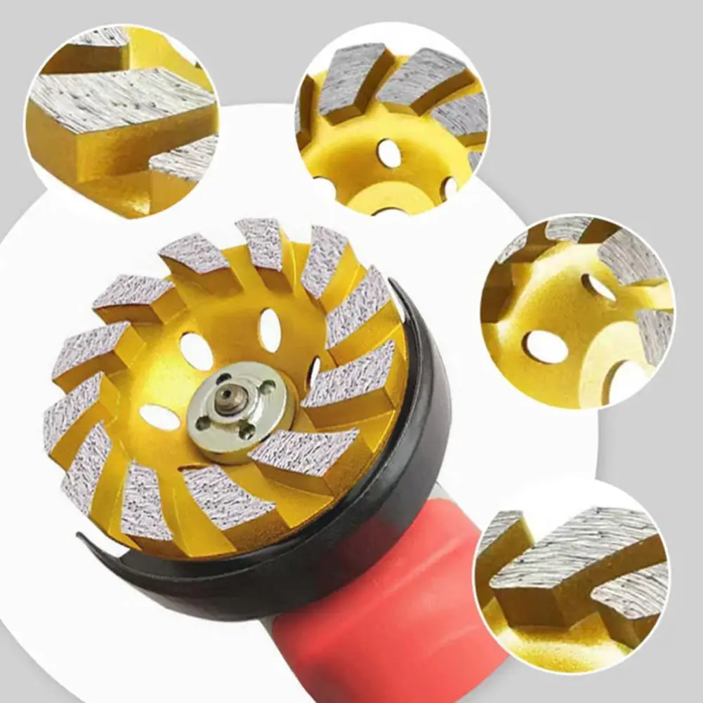 4 Inch Concrete Turbo Diamond Grinding Cup Wheel 12 Segs Heavy Duty Angle Grinder Wheels For Angle Grinder Power Tools Accessory