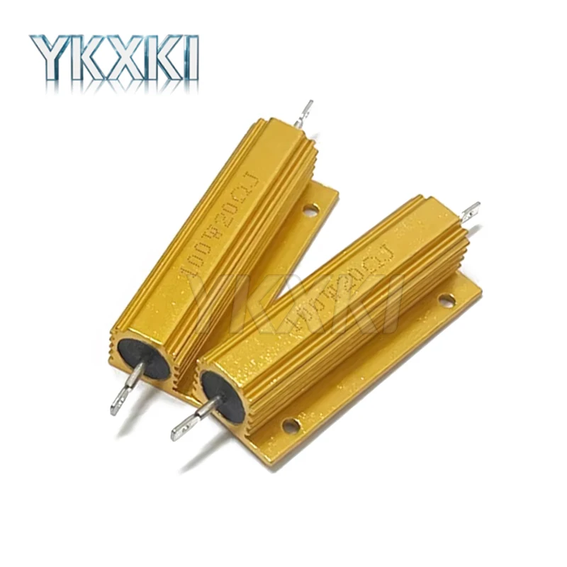 100W RX24 Aluminum Power Metal Shell Case Wirewound Resistor 0.01R ~ 200K 1 6 8 10 20 200 500 800 1K 10K 50K 100K Ohm Resistance