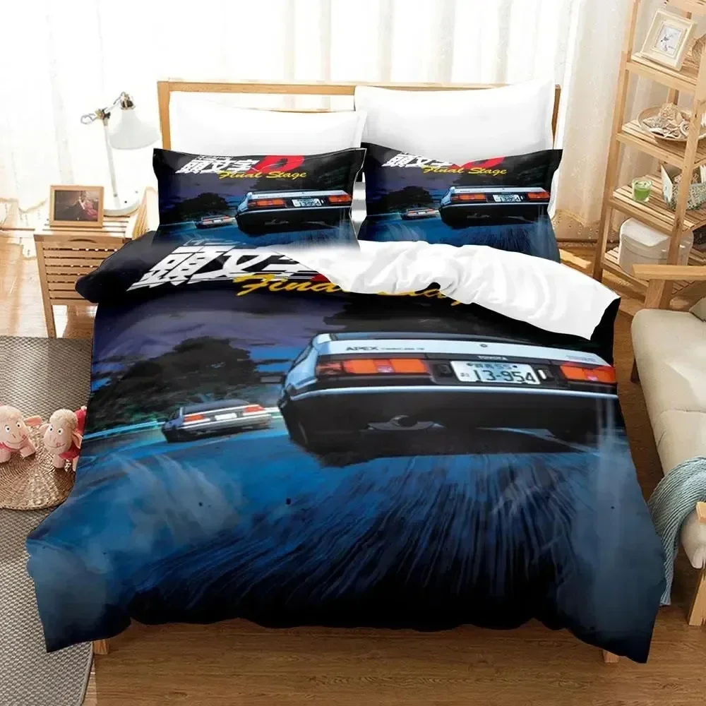 3D Print Initial D AE86 Bedding Set Duvet Cover Bed Set Quilt Cover Pillowcase Comforter king Queen Size Boys Adult Bedding Set