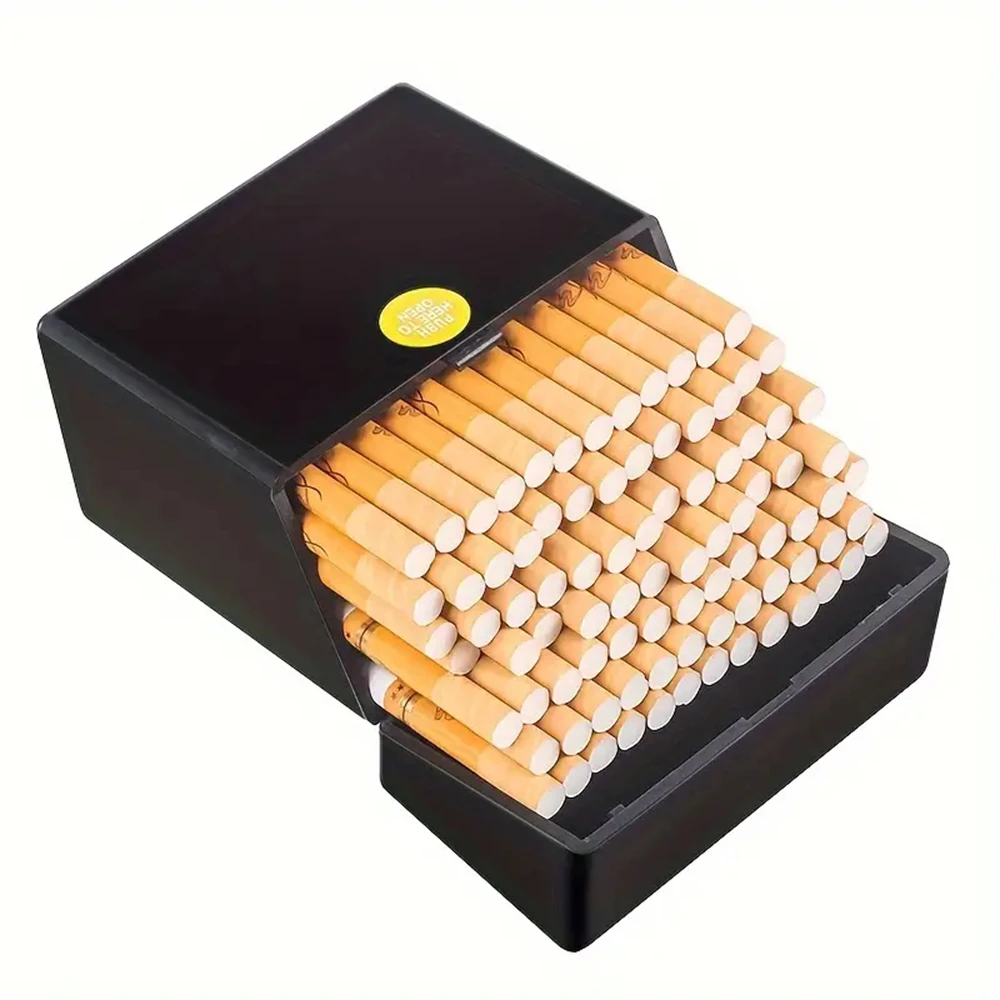 1pc Cigarette Case, King Size 50 Capacity Cigarettes Box, Plastic Portable Thin Cigar Boxes, Pocket Cigarettes Holder Storage Co