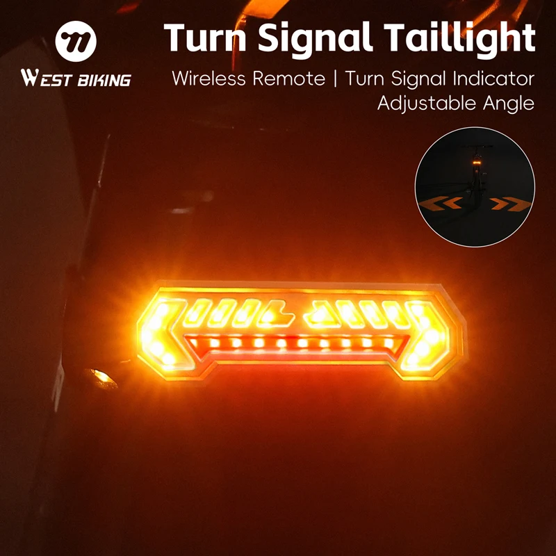 

WEST BIKING Bicycle Taillight Wireless Remote Bicycle Projection Turn Signal Taillight Adjustable Angle LED Cycling Taillight
