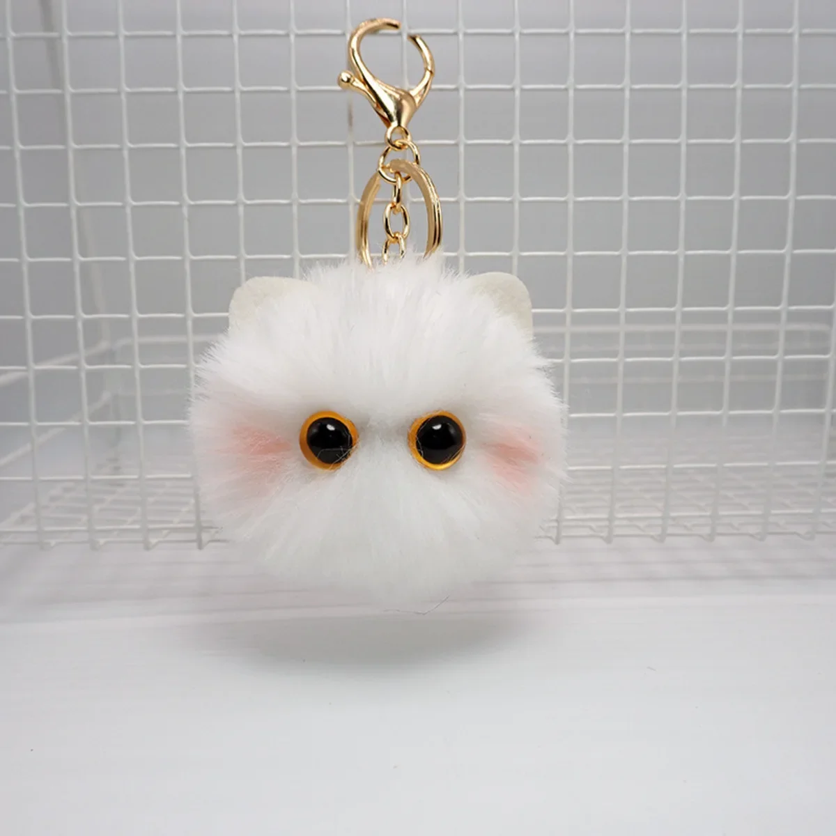 Blush chat & montagne fait à la main en peluche porte-clés Adorable poupée en peluche sac à dos pendentif mignon accessoire de fille pour sacs et clés