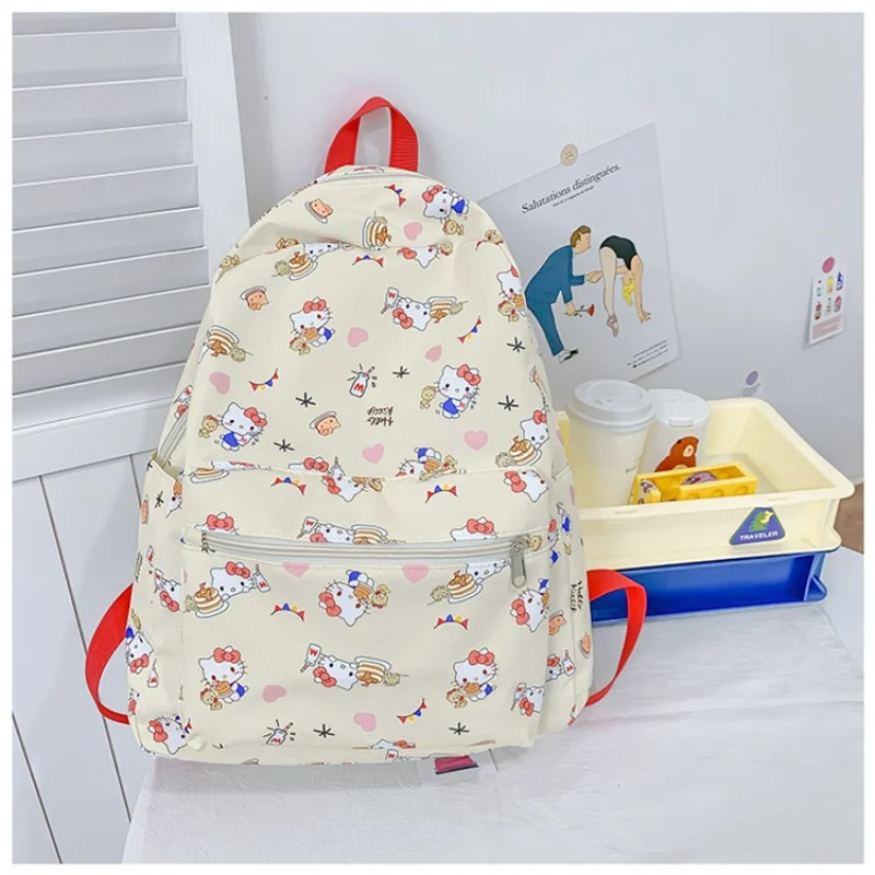 Sanrio Hello Kitty cartoon large capacity lightweight student schoolbag cute childlike anti-splashing women's backpack handbag