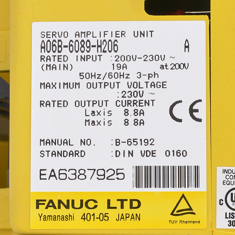 Fanuc 오리지널 CNC 서보 드라이브 A06B-6089-H206