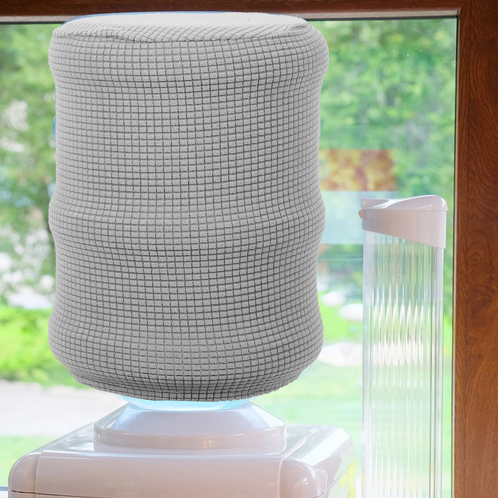 

Water Dispenser Barrel Cover Grey Simple Design Protective Sleeve for Gallon Water Bucket Jug Dust Cover for Drinking Bucket