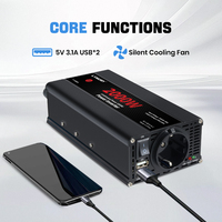 1500W/2600W/4000W Peak Power  DC 12V to AC 220V Inverter Car Voltage Converter 50Hz Dual USB Charging EU Socket For RV Home USE
