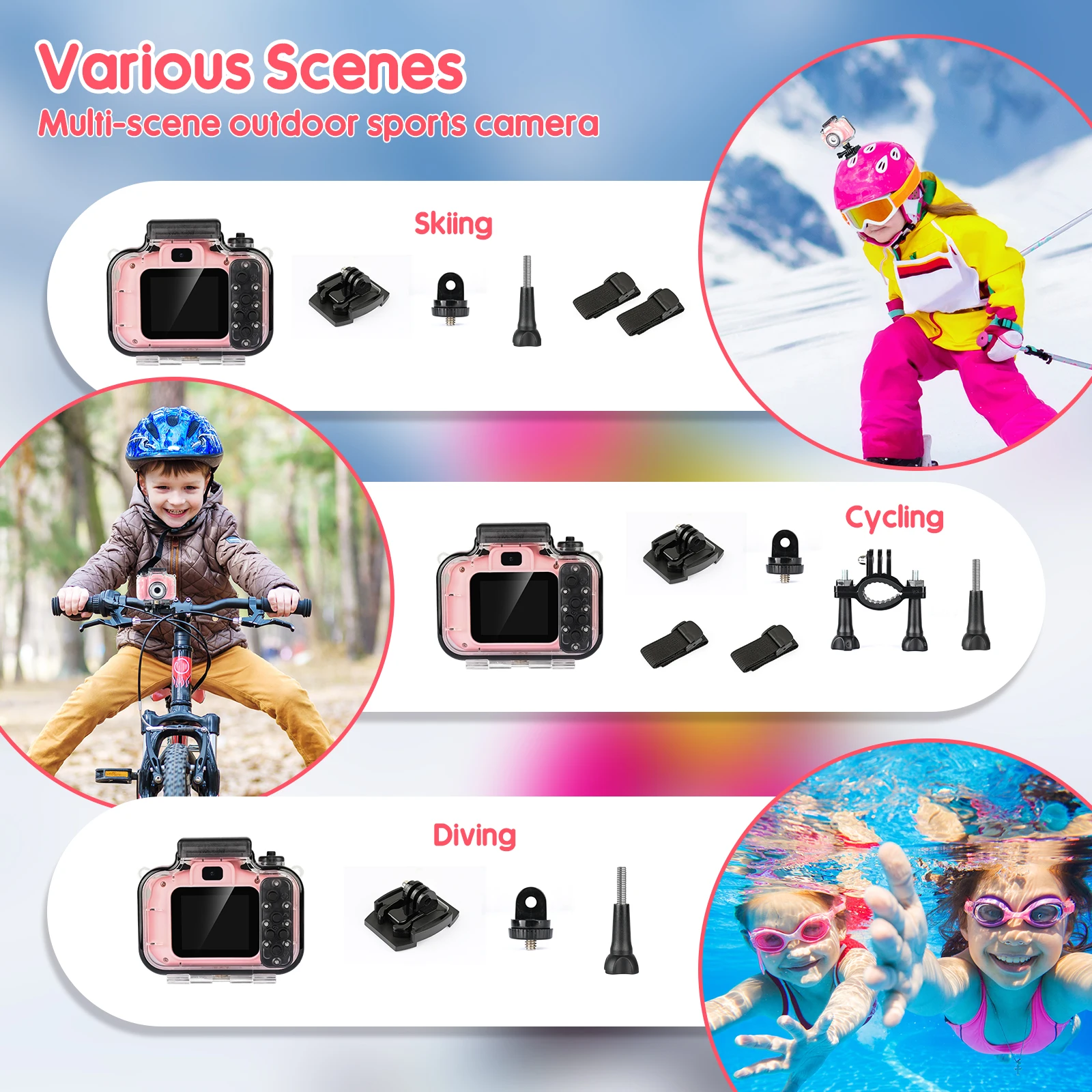 Cámara Digital impermeable para niños y niñas, juguete de Selfie, cámara Dual subacuática de 10 metros, ideal para regalo