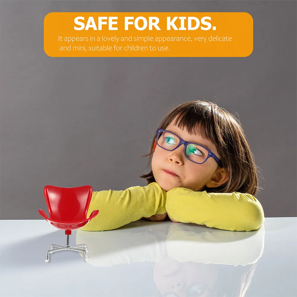 

2Pcs Miniature Swivel Armchair Plastic Chairs Chic Colors Realistic Look Kids DIY Micro Landscape Miniature House Accessory