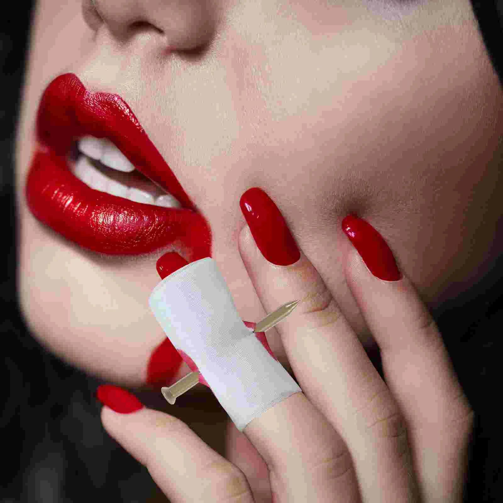 10 Pcs Nail Through Finger With Bandage The Toy Toys Spoof Prop Bloody White Trick