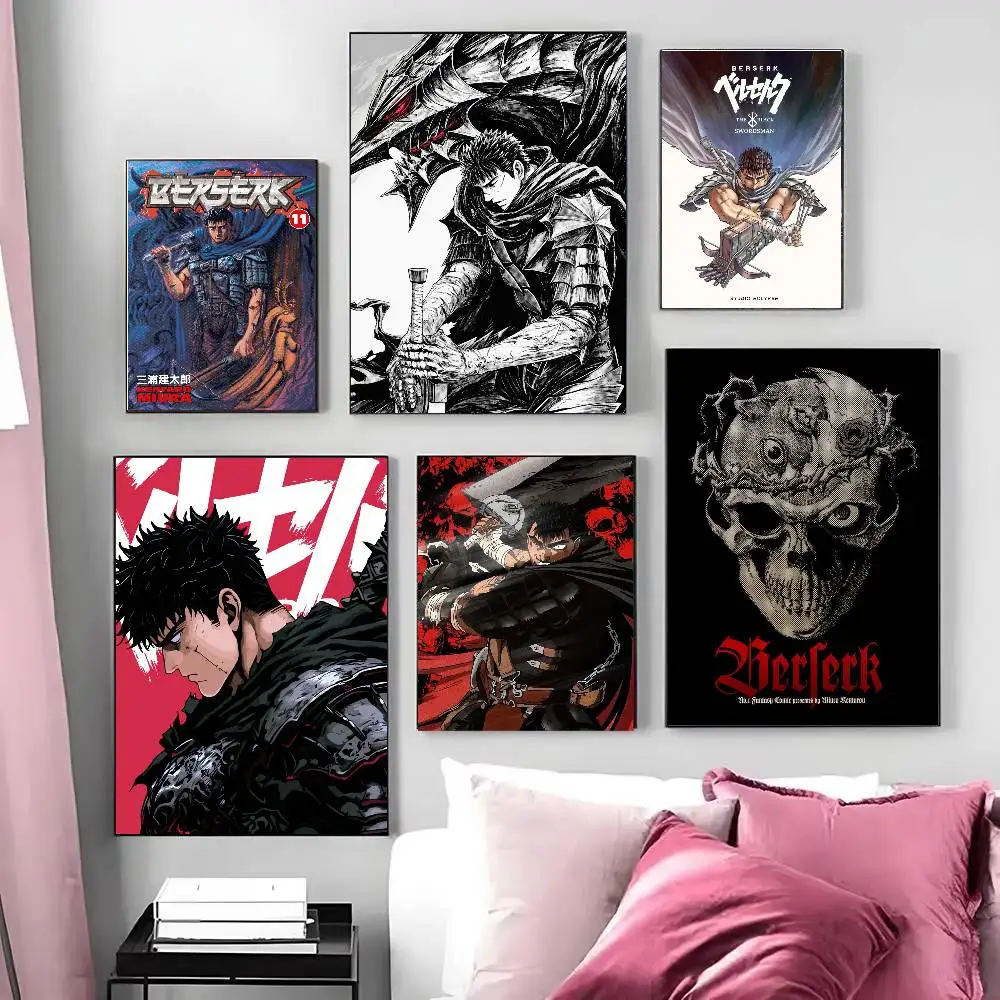 Anime B-berserk Posters Living Room Bar Cafe Quality Canvas Vintage Style Comics Painting Art Home Wall Decor Picture