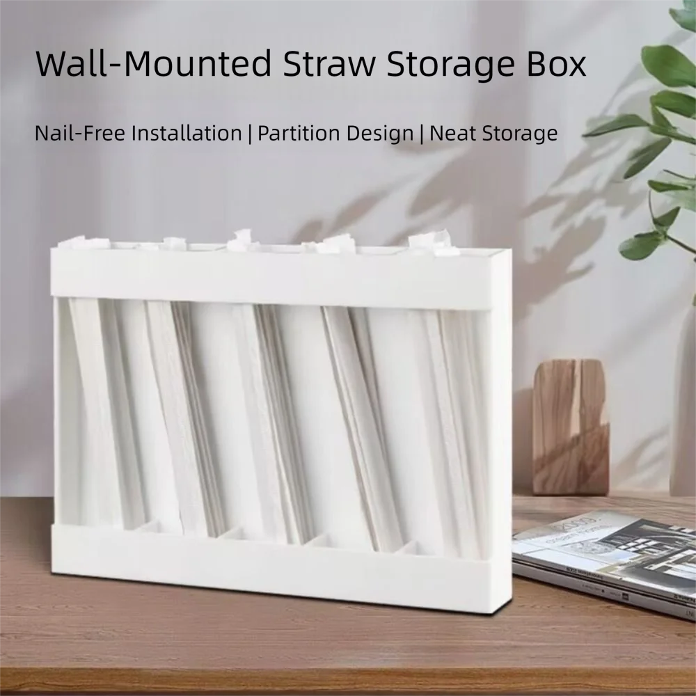 

Acrylic Acrylic Straw Holder Reusable 5 Grids Makeup Brushes Organizer Space Saving Wall Mounted Kitchen Accessories Container