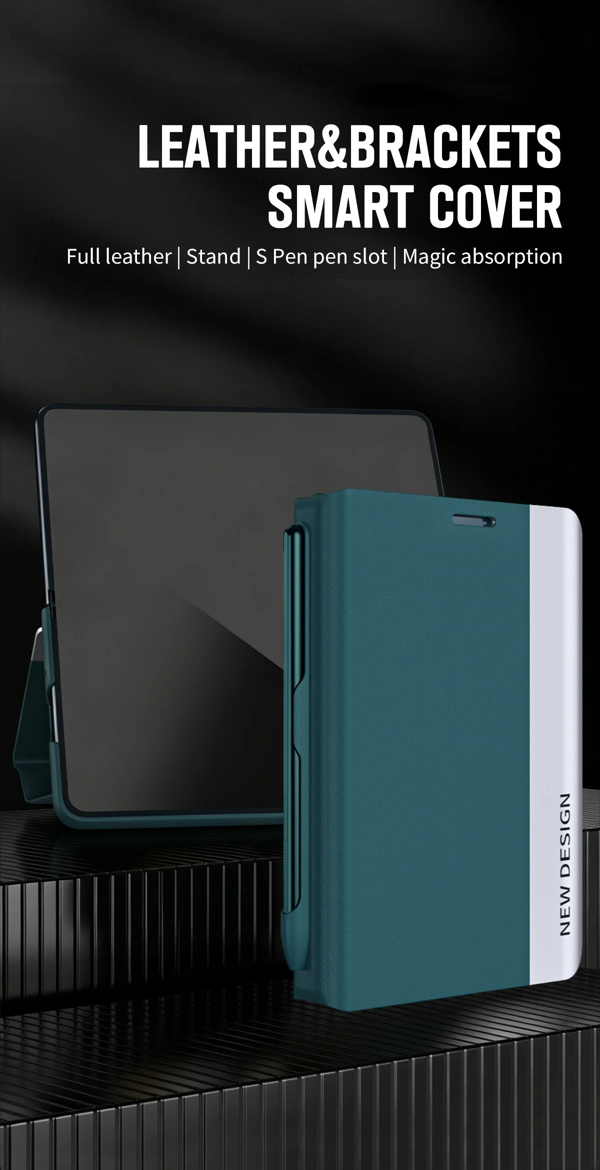 For Samsung Galaxy Z Fold 8 Ultra Case With Pen Slot Stylus Folio Bracket Stand Shockproof Anti‑Fingerprint Protective Cover