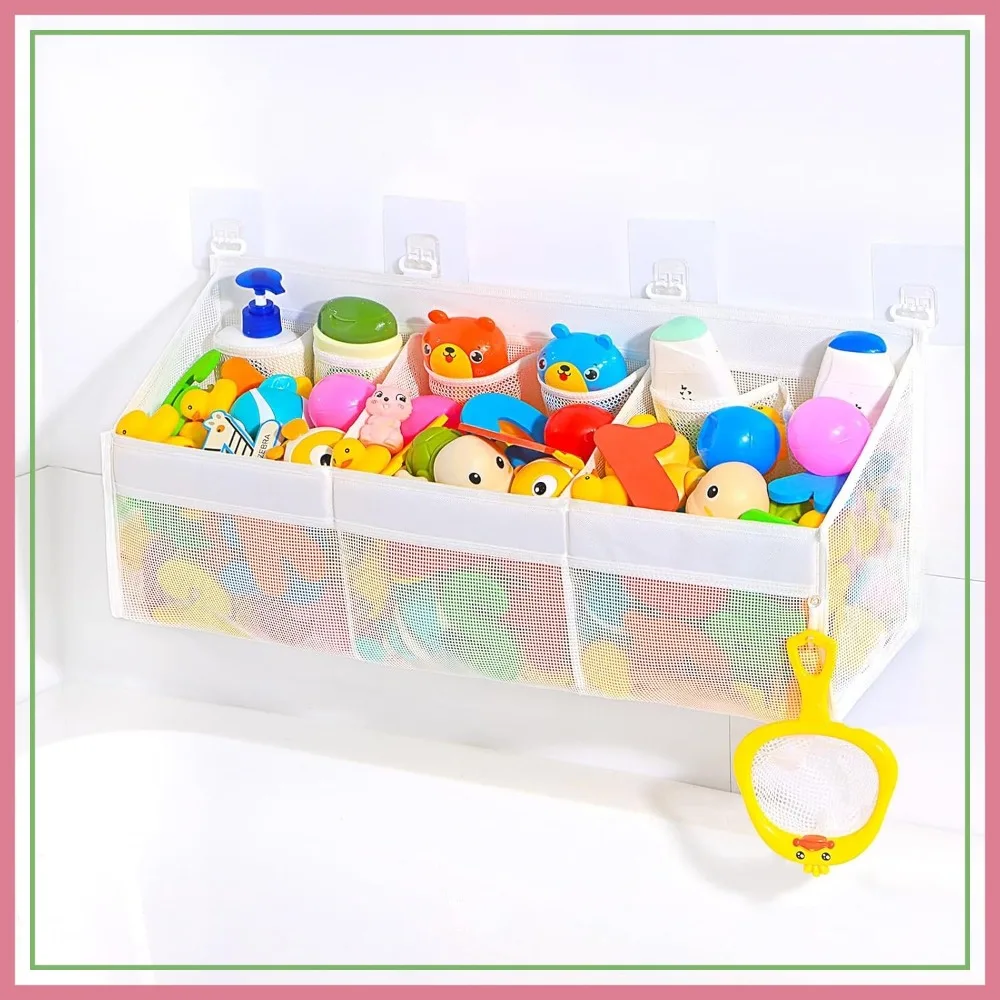 

KPH Bath Toy Storage Organizer with 6 Pockets, Super Breathable Mesh, Quick Dry, Easy to Use