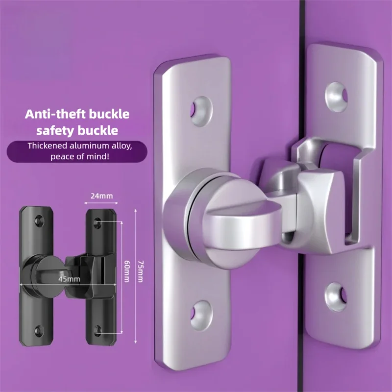 Door Hasp Latch 90/180 Degree Hasp Latches Sliding Door Chain Locks Security Hardware For Window Cabinet Hotel Home