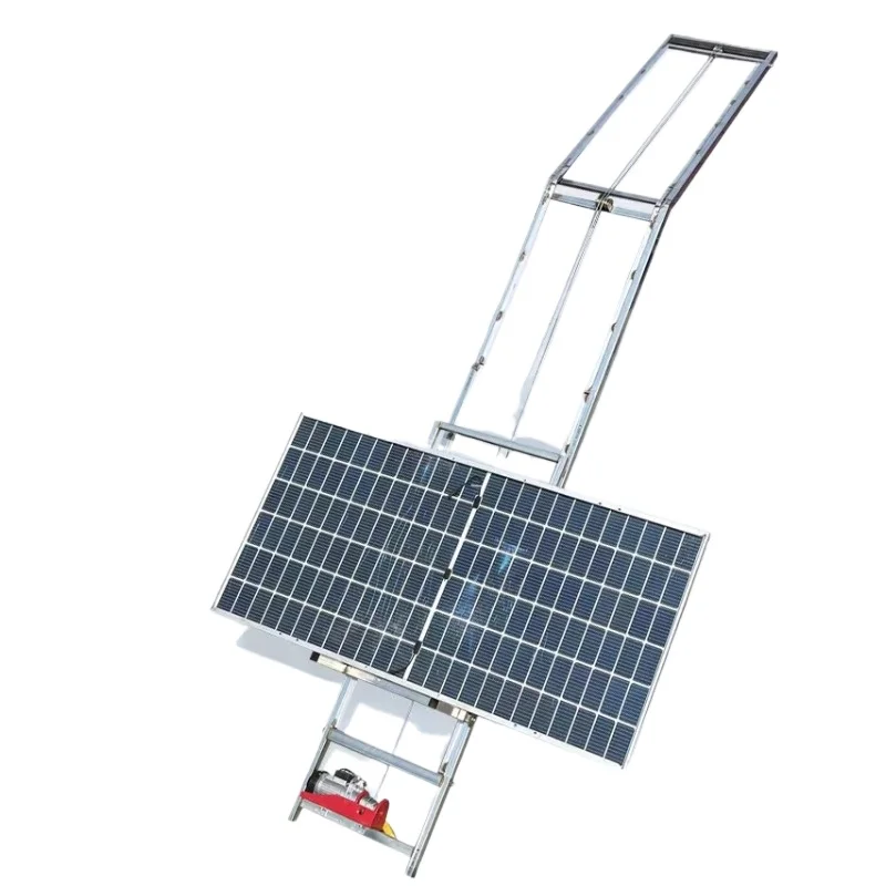 New sloping roof glazed tile cloud ladder lift photovoltaic panel doors and windows automatic turning ladder