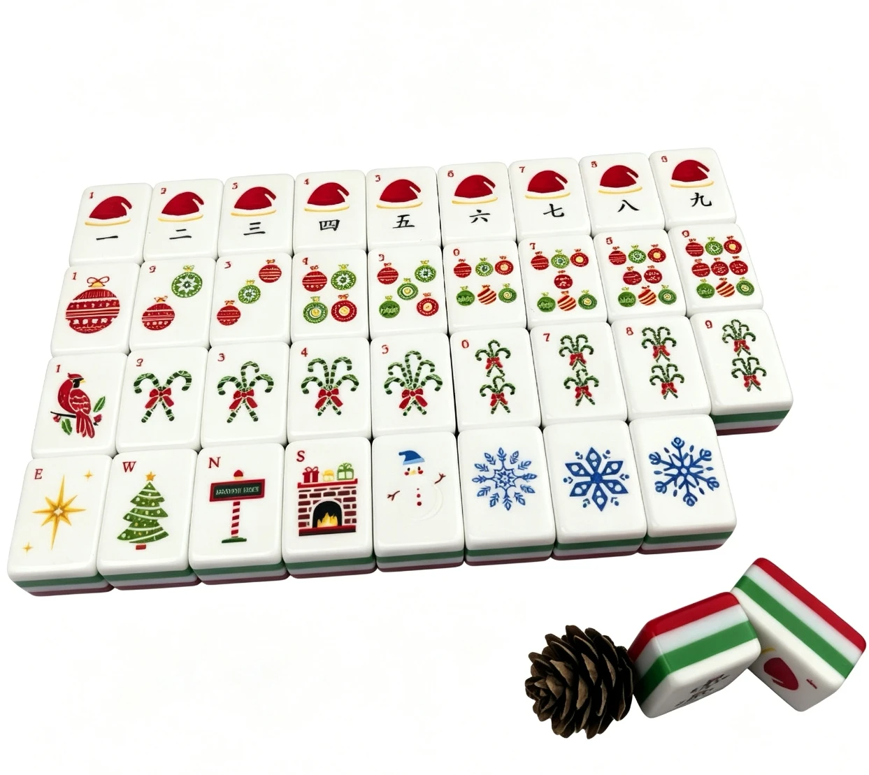 Luxury 4 Layer Pink Gradient Acrylic American Mahjong Set 160Pcs Cute Candy Dessert Star Pattern Hand Rubbed Mahjong Tiles